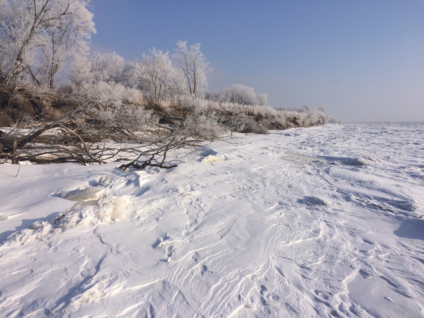 Река амур зимой