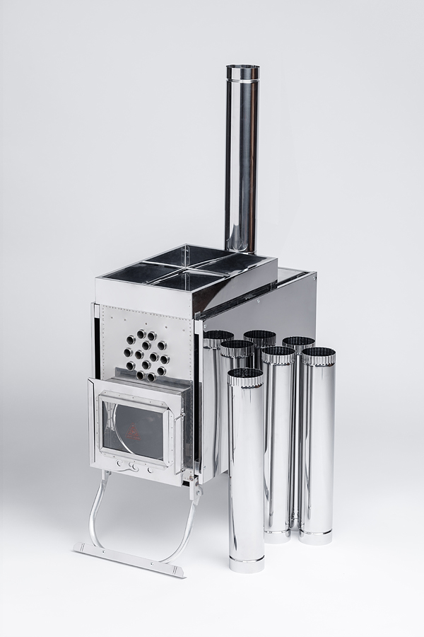 -камин ИНВЕНТ малая со встроенным теплообменником с вентилятором 440х280х450 (нерж.сталь 0,8 м...jpg